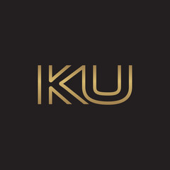 initial letter logo line unique modern, gold color