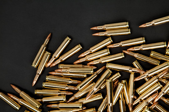 Cartridges on a black background