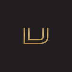 initial letter logo line unique modern, gold color