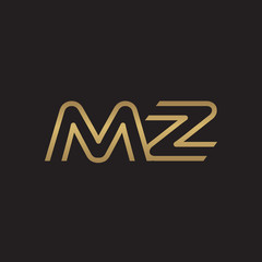 initial letter logo line unique modern, gold color