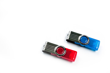 usb flash drive bright, new, high-speed on a white background