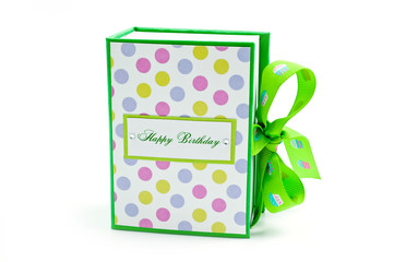 Gift box for handmade USB flash drives for a holiday on a white background