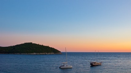 Sunset at the Adriatic Sea in Croatia