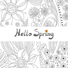 Floral background - floral pattern with copy space suitable for greeting cards or postcards