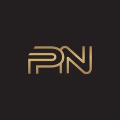 initial letter logo line unique modern, gold color