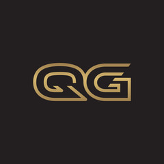 initial letter logo line unique modern, gold color