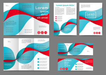 Set of colored abstract brochure template