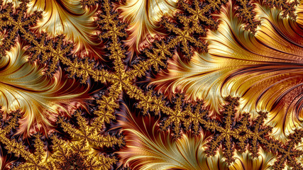 An abstract computer generated fractal design. A fractal is a never-ending pattern. Fractals are infinitely complex patterns that are self-similar across different scales. © NelsonCharette Media