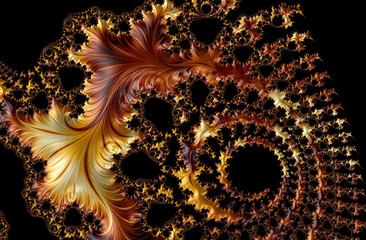An abstract computer generated fractal design. A fractal is a never-ending pattern. Fractals are infinitely complex patterns that are self-similar across different scales.