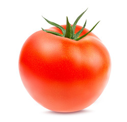 Fresh tomato isolated on white background with clipping path