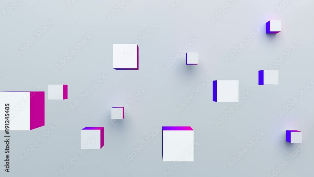 Poster abstract 3d rendering of geometric shapes. computer generated loop animation. modern background with