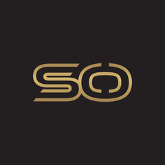 Obraz premium initial letter logo line unique modern, gold color