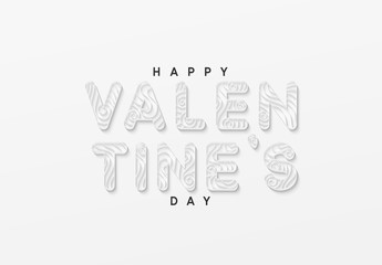 Happy valentine day. Paper art in the style of quilling. Greeting card. Vector illustration