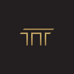 initial letter logo line unique modern, gold color