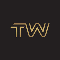 initial letter logo line unique modern, gold color