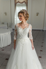 Beautiful bride in wedding dress 