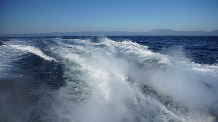 The track after the boat