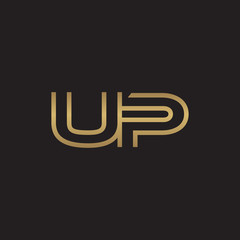 initial letter logo line unique modern, gold color