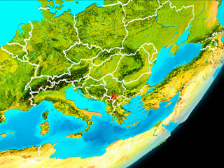 Orbit view of Kosovo