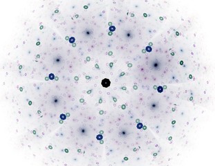fractal radial pattern on the subject of science, technology and design