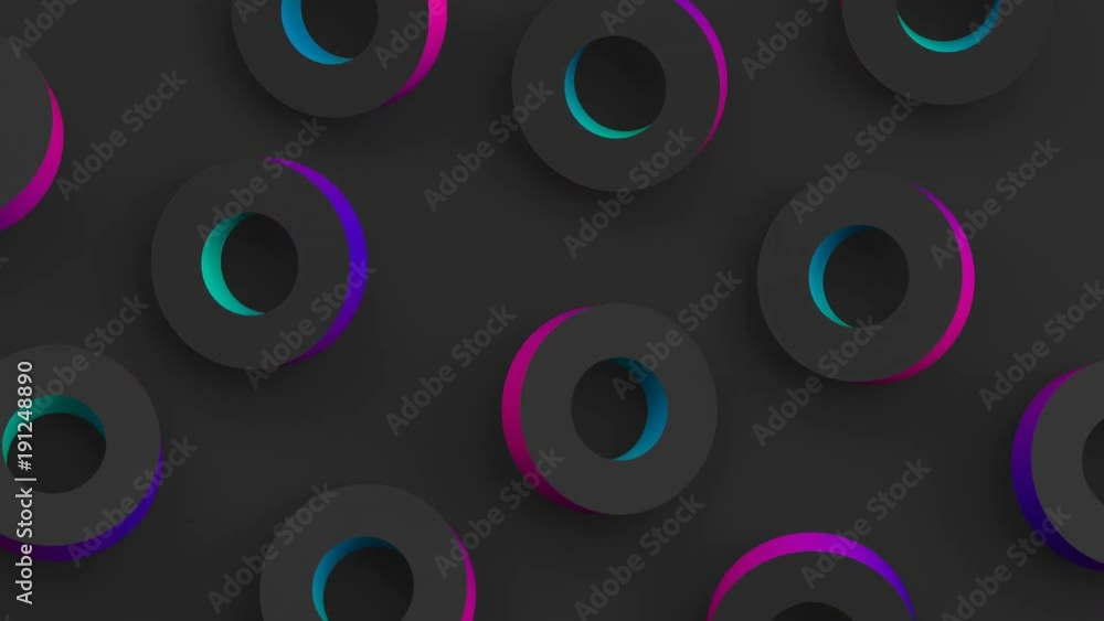 Aufkleber abstract 3d rendering of rotating geometric shapes. computer generated loop animation. modern colorf