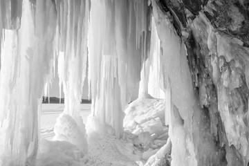 Lake Superior's Grand Island Ice Cave and Curtain
