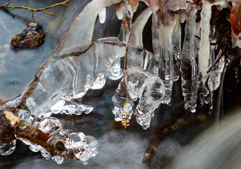 Icicles in a waterfall