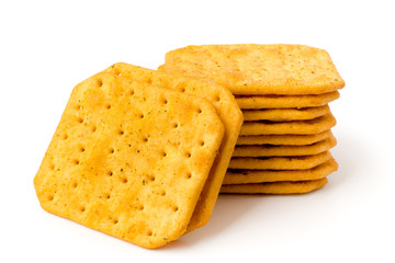 Cookie cracker on a white