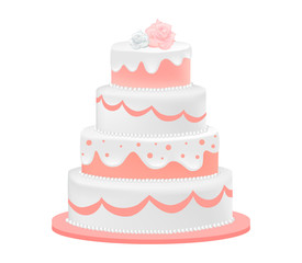Wedding cake decorated with roses