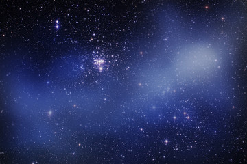 Fototapeta na wymiar Milky way stars on a dark sky. 2D render / illustration.