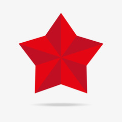 Five pointed vector star illustration on white background