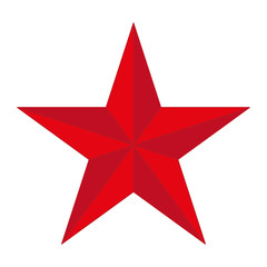 Five pointed vector star illustration on white background