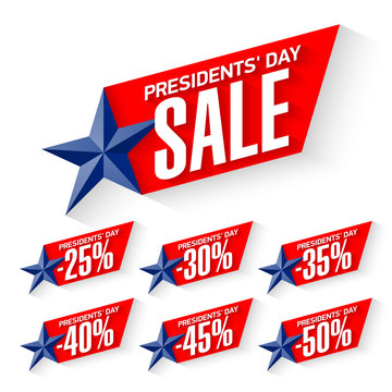 USA Presidents' Day sale discount labels