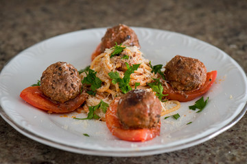 Delicious spaghetti with meat balls