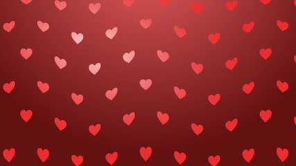 Flying red hearts vector background