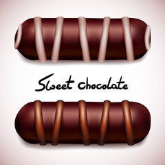 chocolate candies realistic vector set