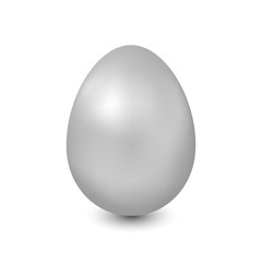 Pearl Easter Egg on a white background with a light shadow