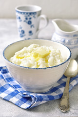 Obraz na płótnie Canvas Rice porridge or pudding for a breakfast.