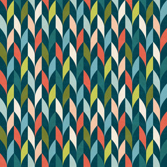 Abstract geometric pattern in mid-century modern colors, seamless vector illustration with texture