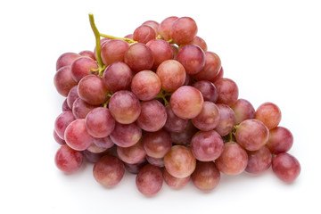 Ripe red grape isolated on white.