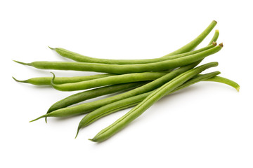 Green beans isolated on a white background.
