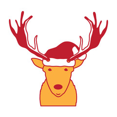  deer with christmas hat