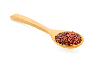 Red Quinoa seeds on white background