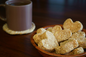 Heart-shaped cookies Mug tea