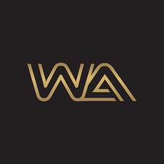 initial letter logo line unique modern, gold color