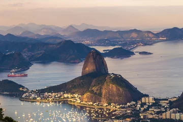 Fotobehang Rio de Janeiro - June 20, 2017: Panorama of Rio de Janeiro seen from Corcovado mountain in Rio de Janeiro, Brazil © rpbmedia