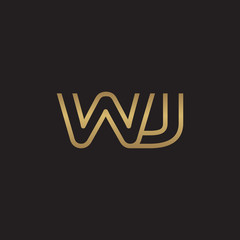 initial letter logo line unique modern, gold color