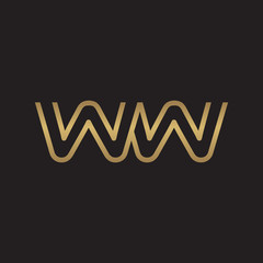 initial letter logo line unique modern, gold color