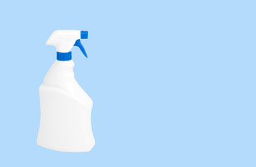 White plastic trigger spray bottle mockup for cleaning products