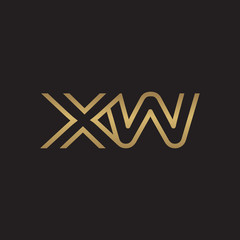 initial letter logo line unique modern, gold color